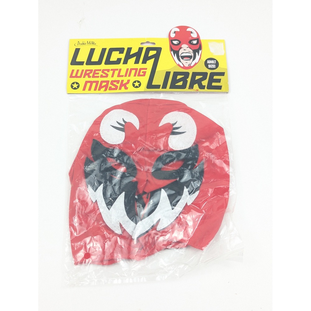 Lucha Libre Wrestling Mask Archie‎ McPhee Adult Size Red Devil Halloween Costume